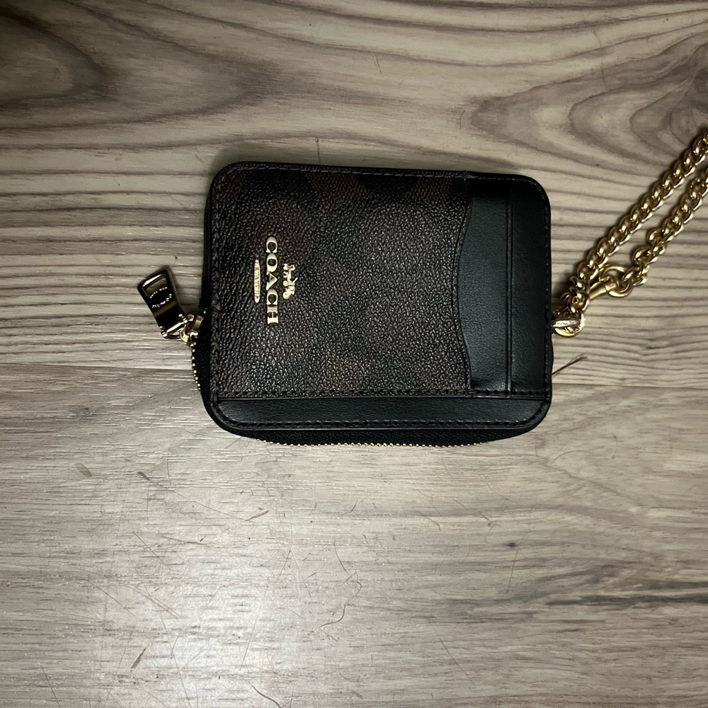 Coach Black and Brown Key & Card Holder